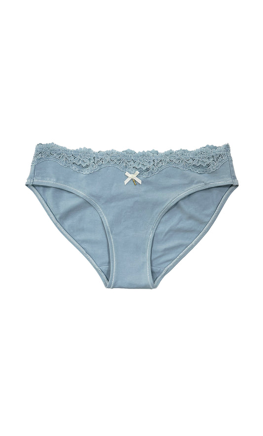 Cotton Bikini Lace Underwear Dusty Blue
