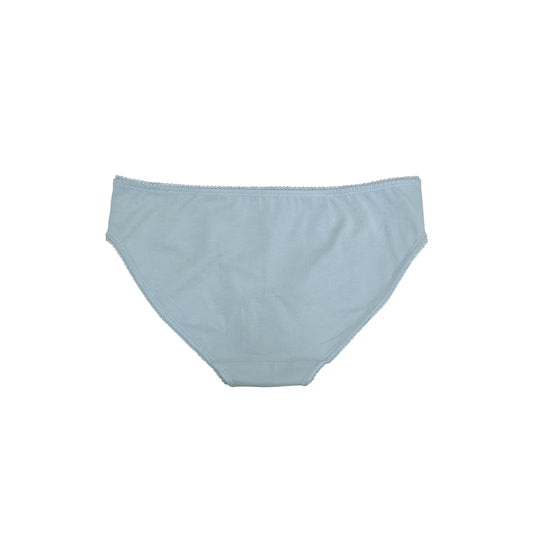 teysha cotton bikini underwear with picot edge in dusty blue