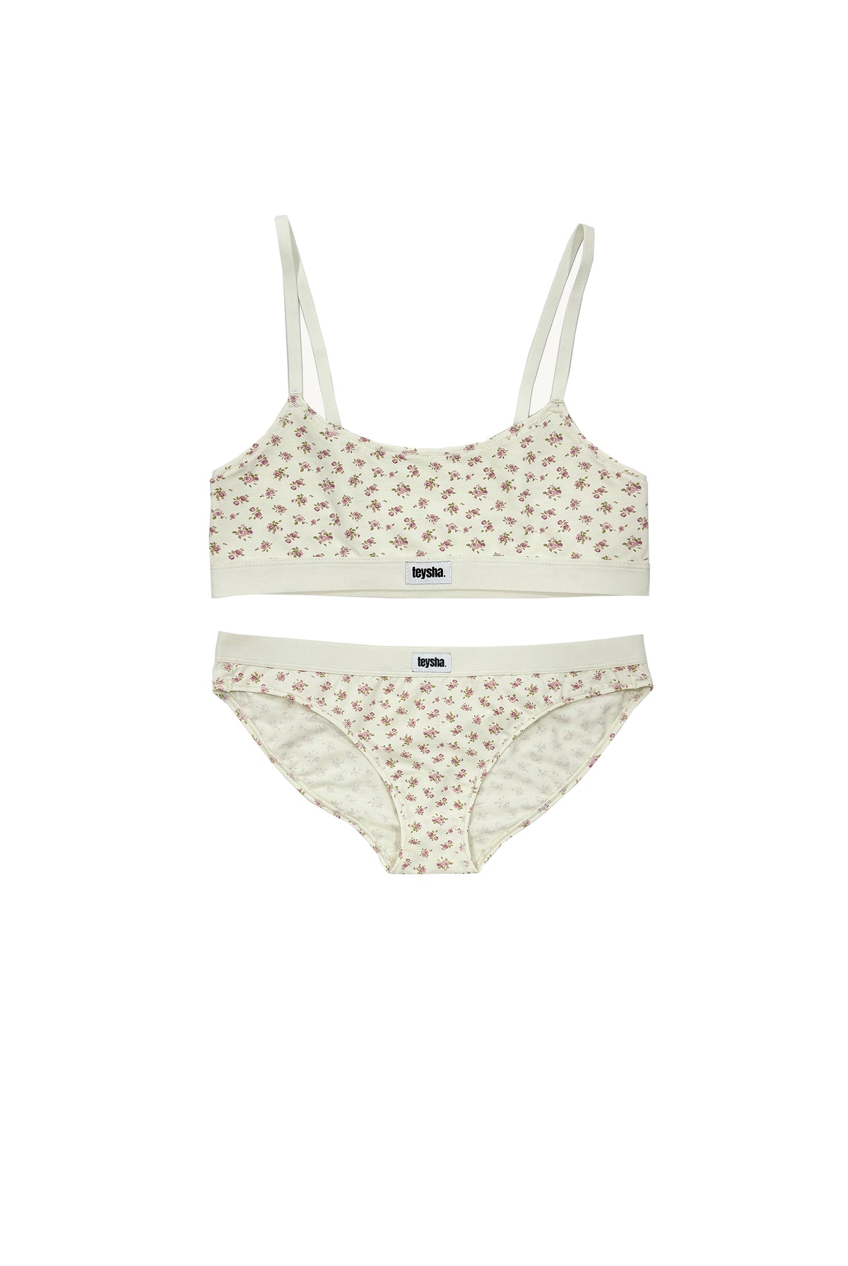 teysha Organic Vintage Rose Crop Set – first bra for tweens and teens