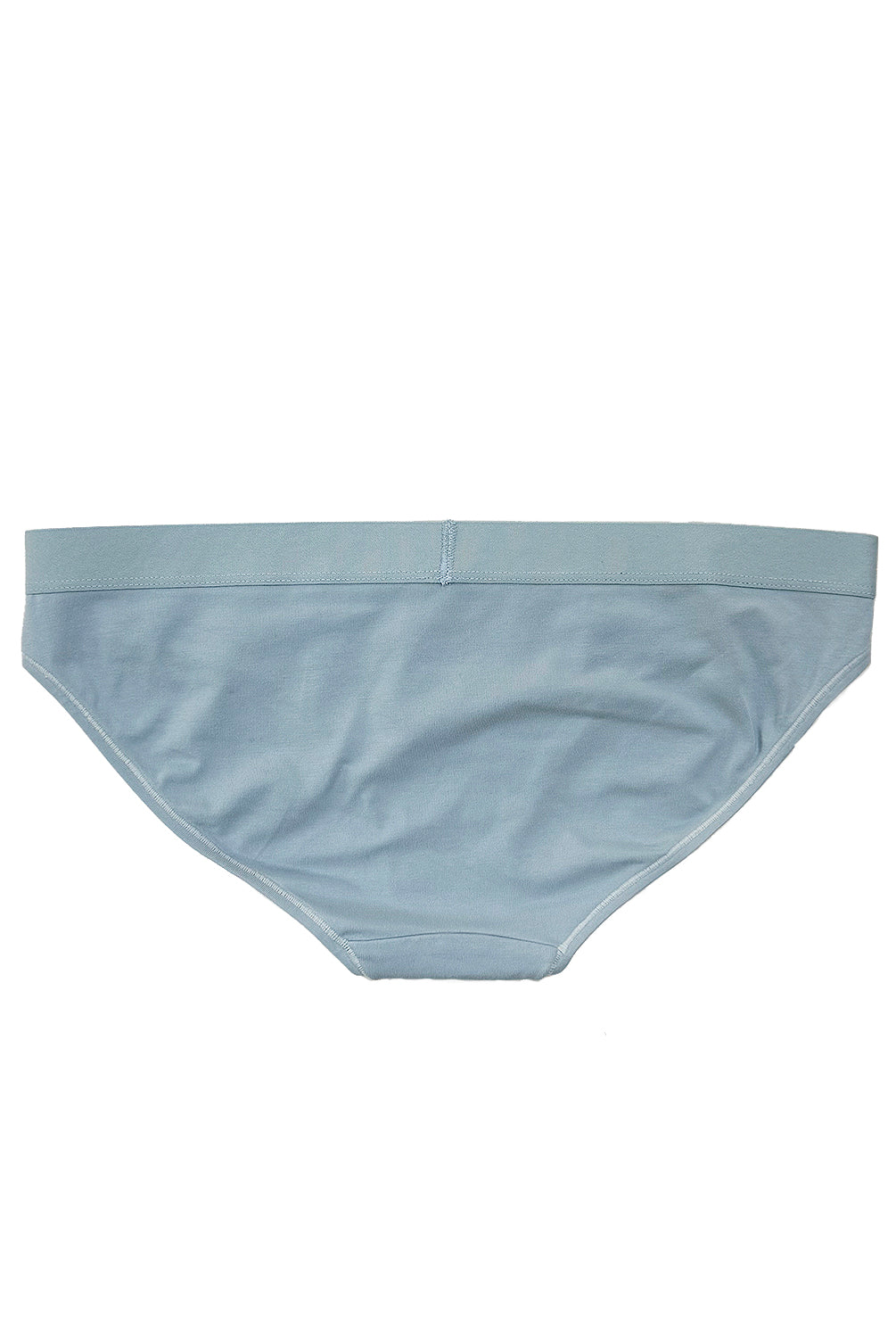 teysha organic cotton bikini briefs in dusty blue, back view