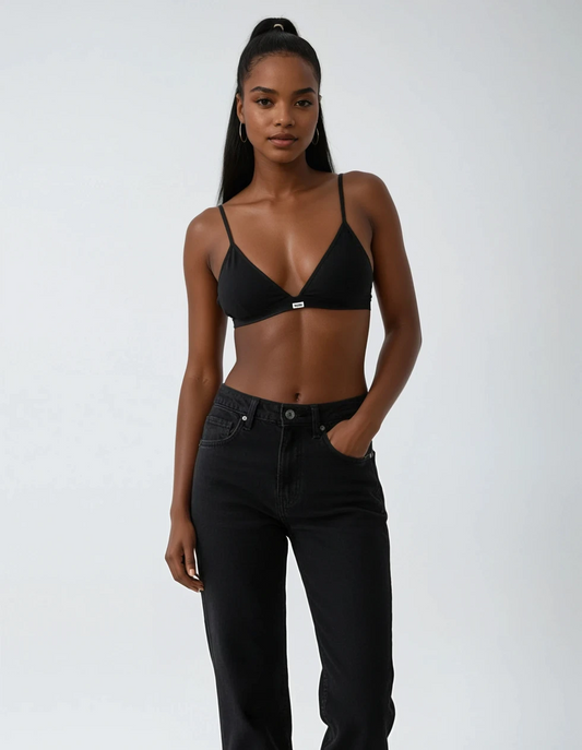 Cotton Triangle Bra Black Edition
