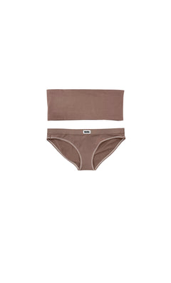 Organic Bandeau Natural Brown Duo Set