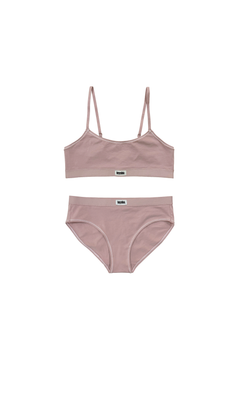 Organic Crop Top Dusty Pink Set