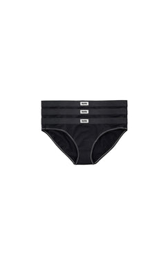 3 Pack Organic Low Rise Cut Underwear Black
