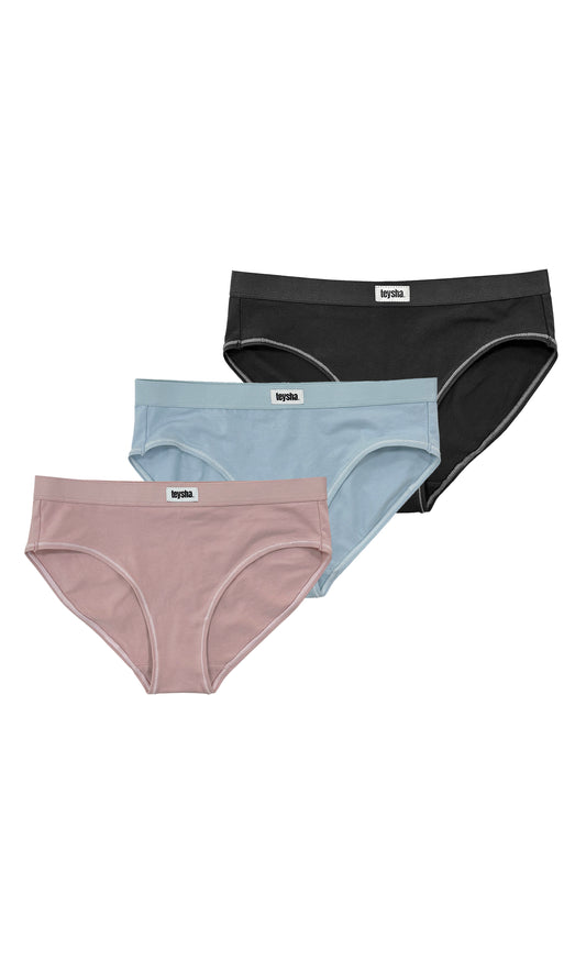 3 Pack Coloured Bikini Set