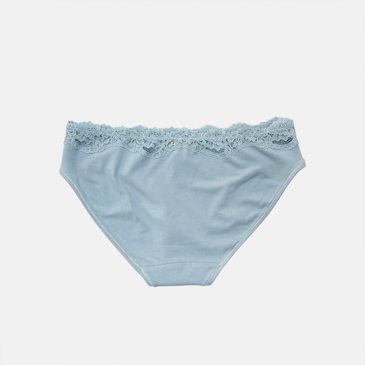 Cotton Bikini Lace Underwear Dusty Blue