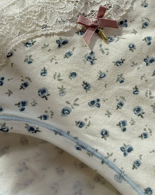 cotton bikini underwear with lace ditsy floral