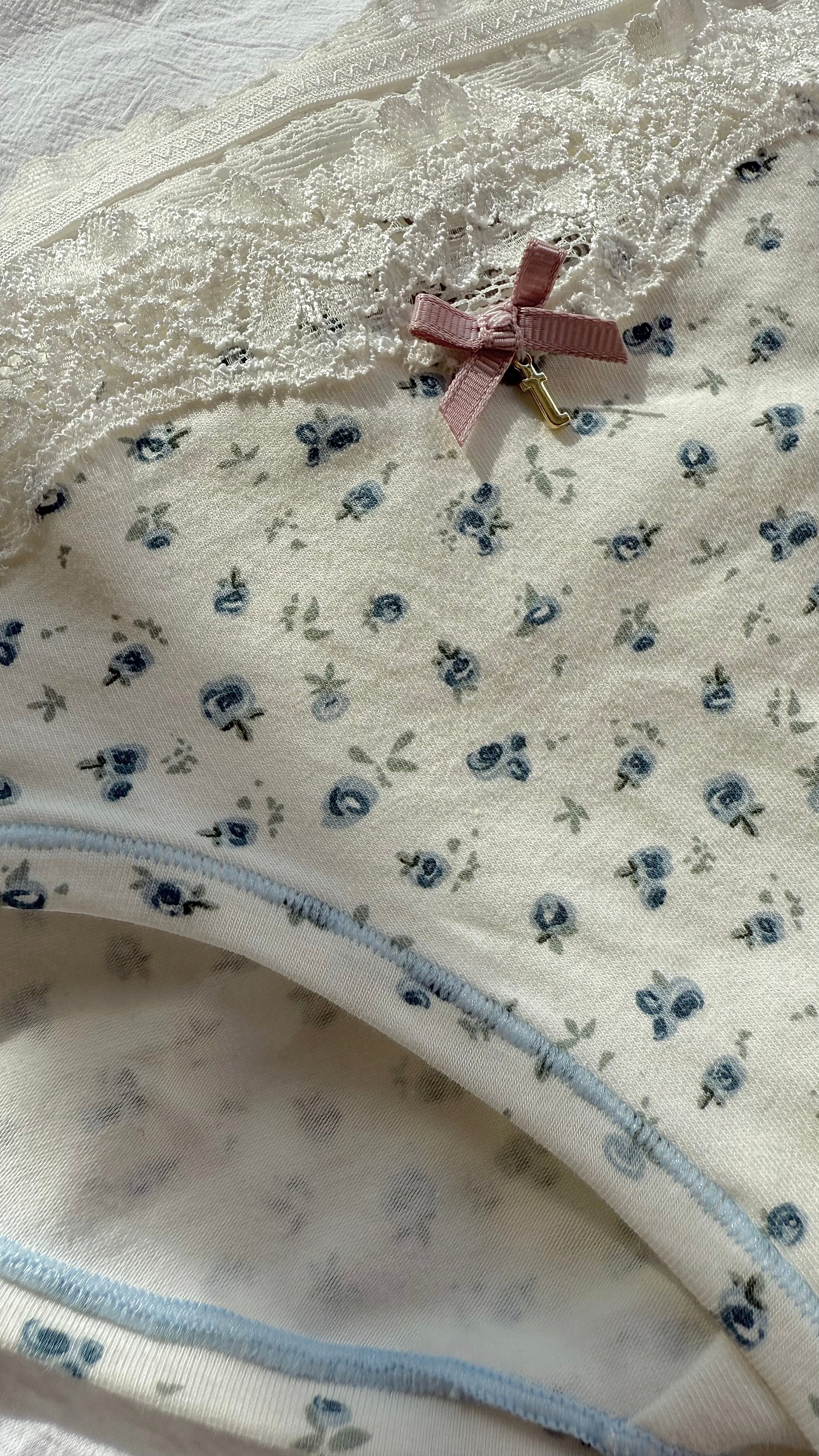 cotton bikini underwear with lace ditsy floral