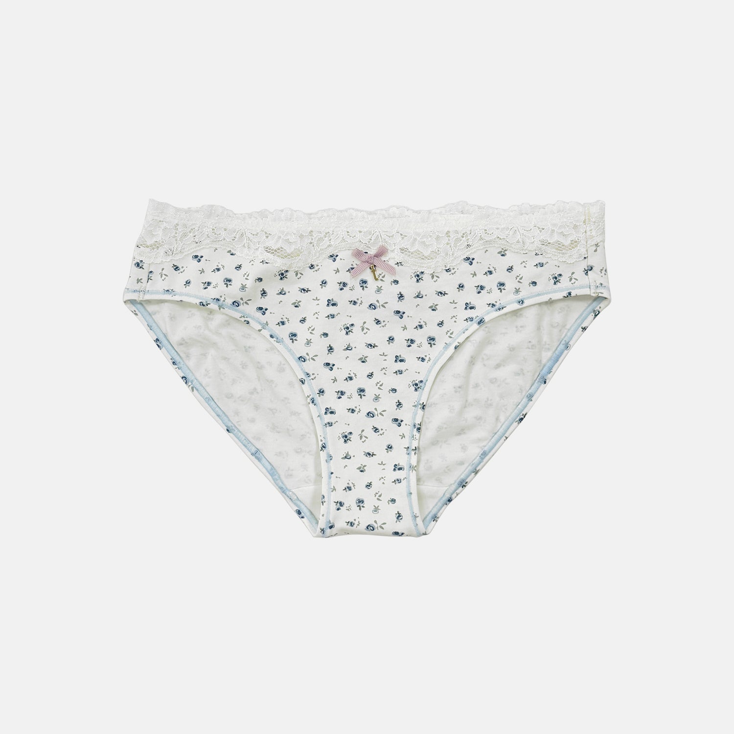 cotton bikini underwear with lace ditsy floral front view