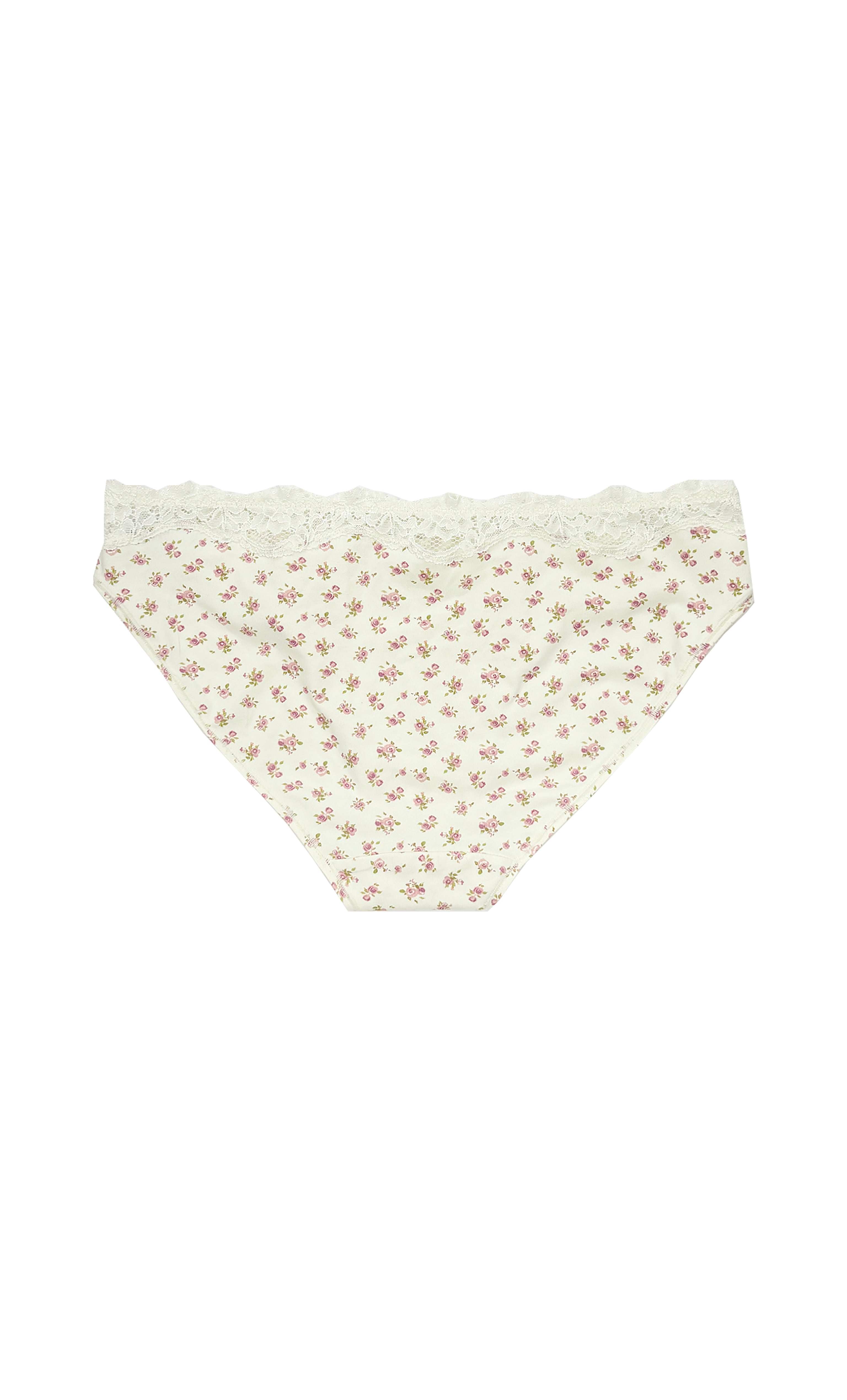 teysha organic cotton lace bikini briefs in vintage rose floral print, back view