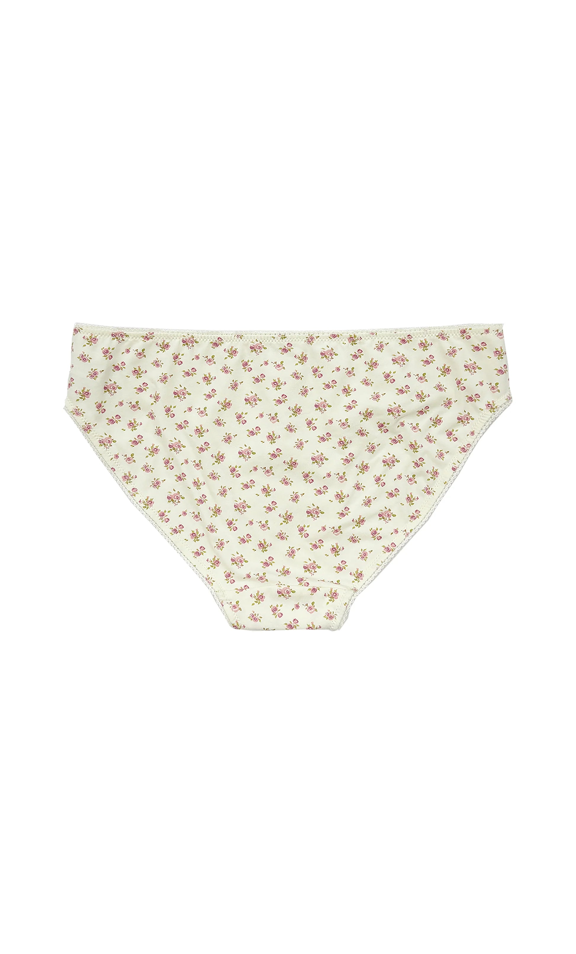teysha organic cotton high-waist bikini brief in vintage rose floral print, back view