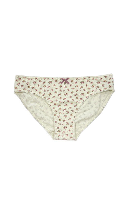 Cotton Picot Edge Bikini Vintage Rose