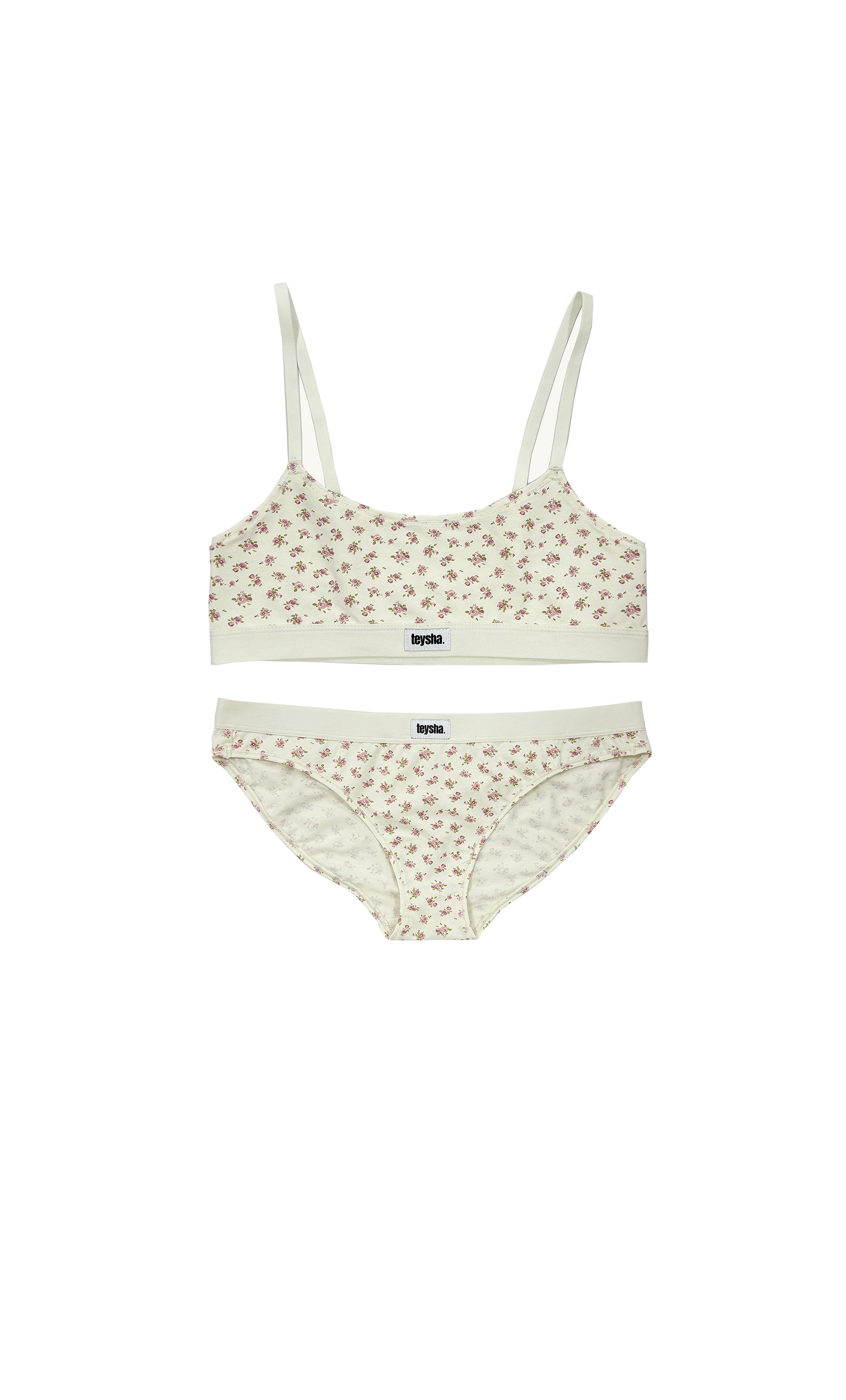 teysha Organic Vintage Rose Crop Set – first bra for tweens and teens