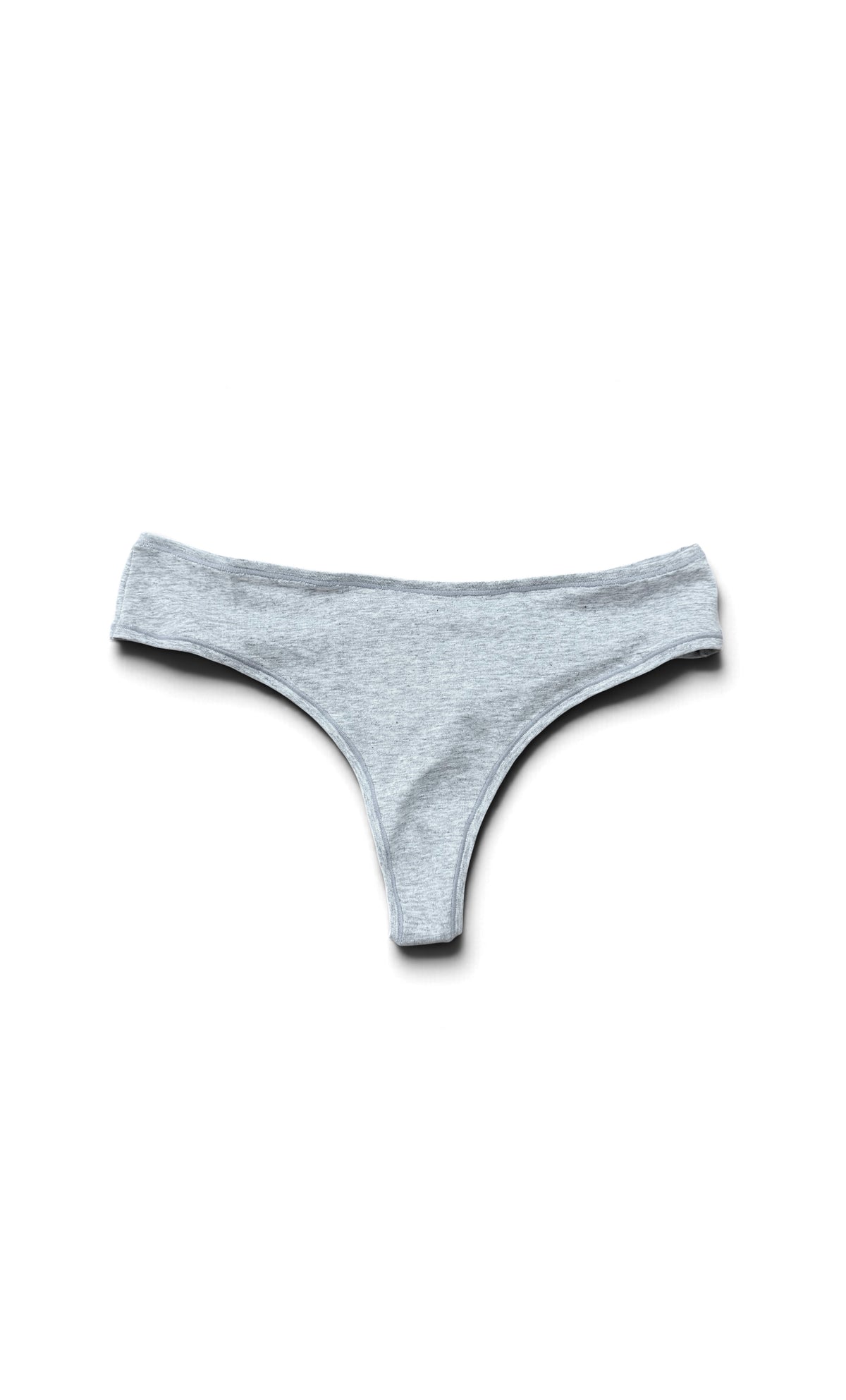 teysha organic cotton thong set in grey marle, flat lay – underwear for teen girls