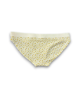 teysha buttercup briefs in organic cotton, flat lay front view