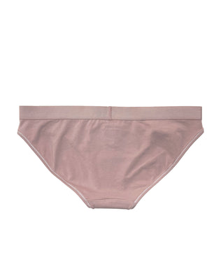 Teysha organic cotton bikini briefs in dusty pink, back view — GOTS-certified soft underwear for tween girls