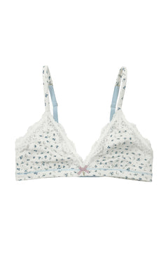 Organic Triangle Lace Bra Ditsy Floral