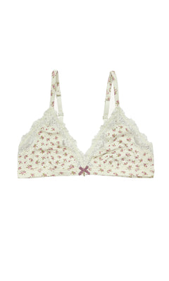 Organic Triangle Lace Bra Vintage Rose