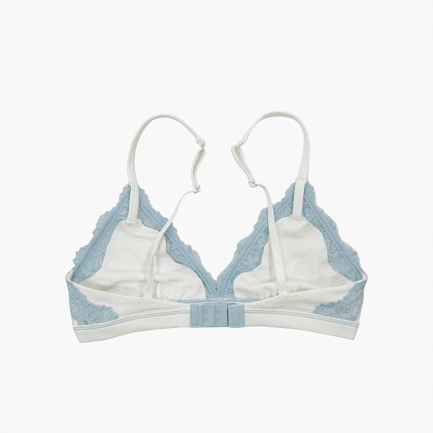 Cotton Triangle Lace Bra  - Back View
