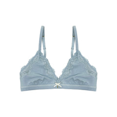 Organic Triangle Lace Bra Dusty Blue