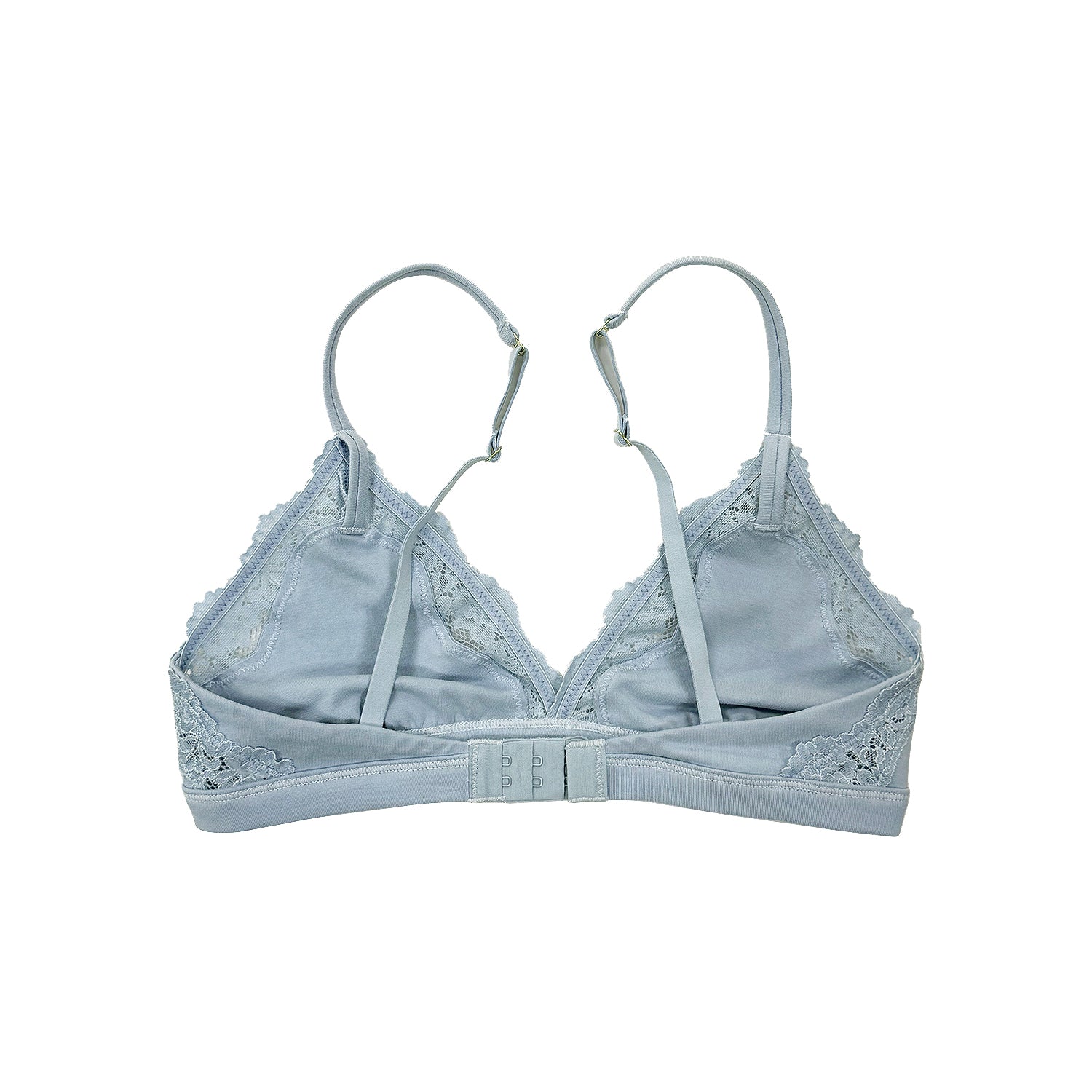 Cotton Triangle Lace Bra in Winter Sky By Teysha - Back View