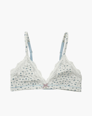 Organic Triangle Lace Bra Ditsy Floral