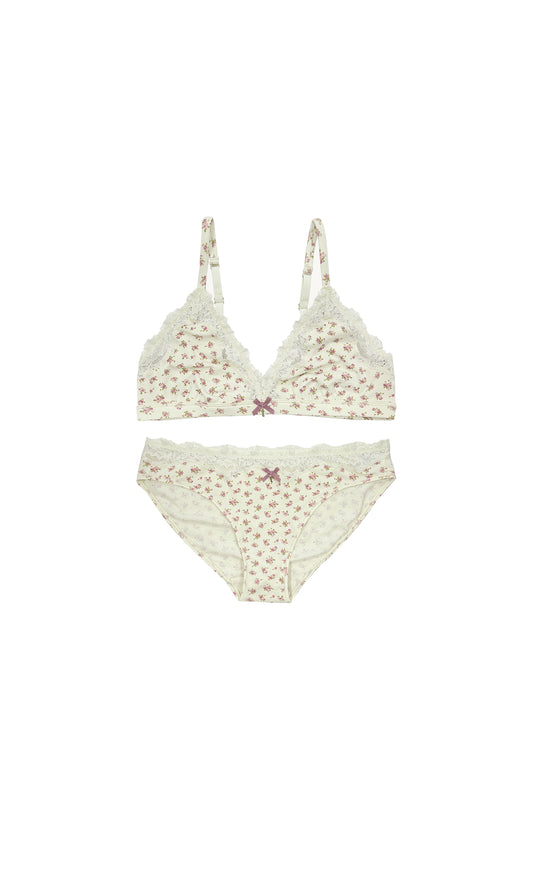 Cotton Vintage Rose Lace Set
