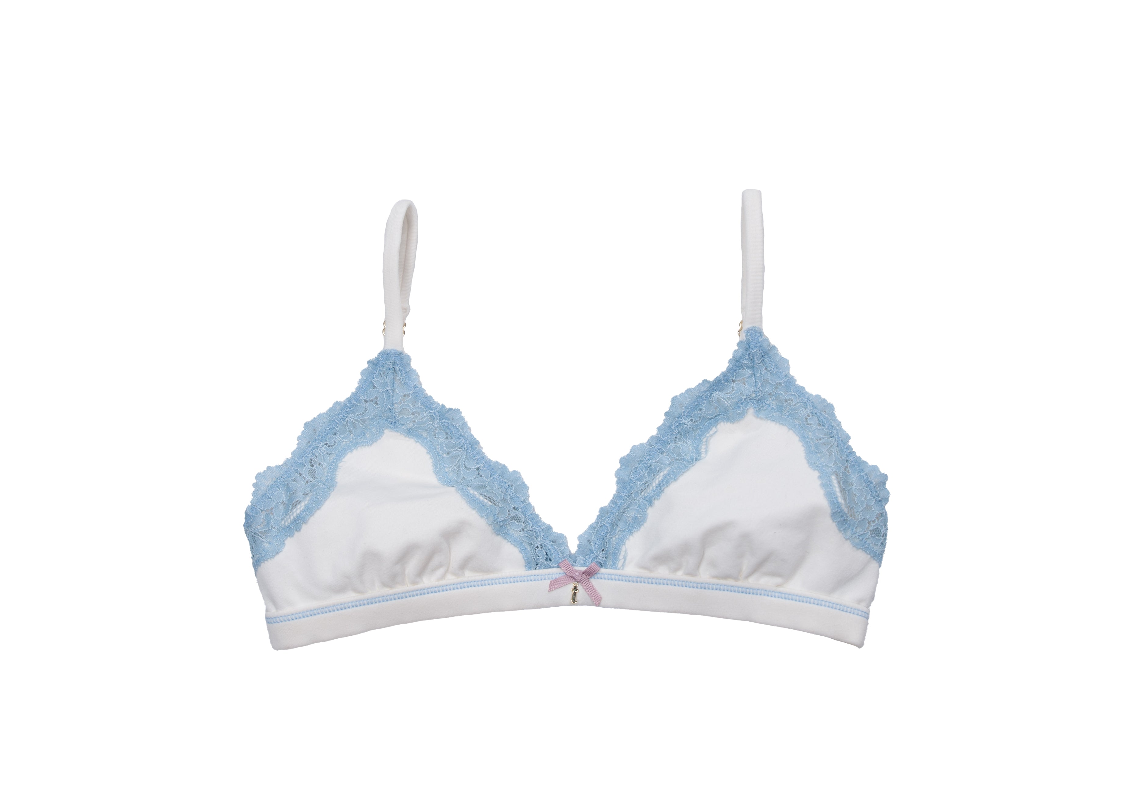Cotton Triangle Lace Bra 