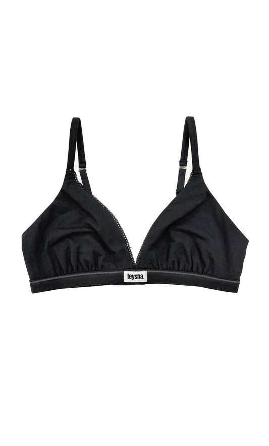Cotton Triangle Bra Black Edition