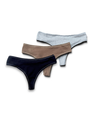 Organic Cotton Thong Underwear 3 Pack