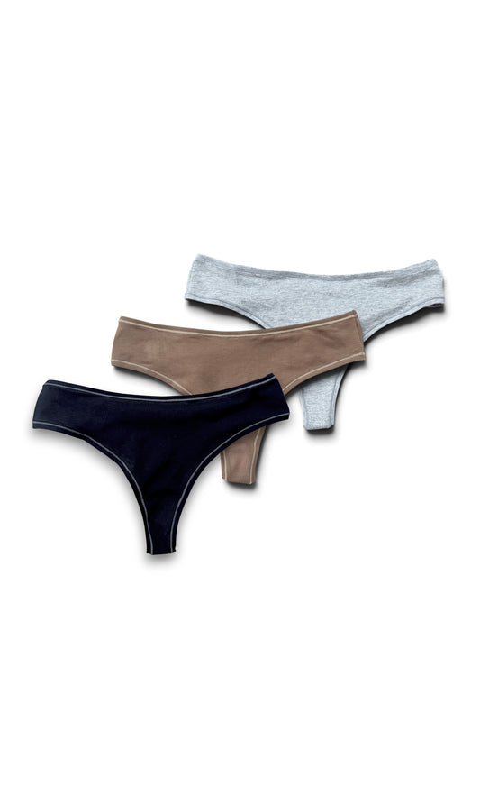 Organic Cotton Thong Underwear 3 Pack