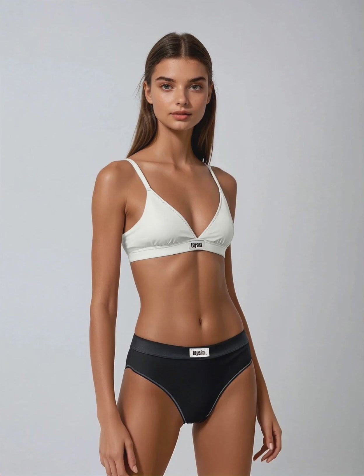 organic cotton bikini underwear and white triangle bra